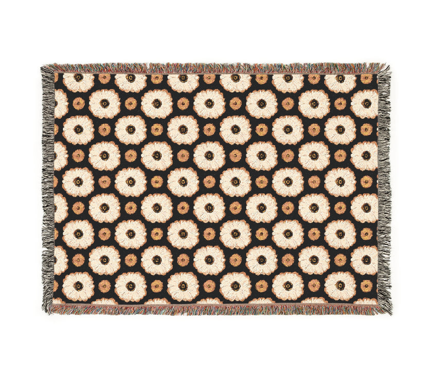 Floral Woven Blanket - Cozy Throw for Home Decor, Gift for Housewarming, Boho Blanket for Couch or Bed, Picnic Blanket, Birthday Gift