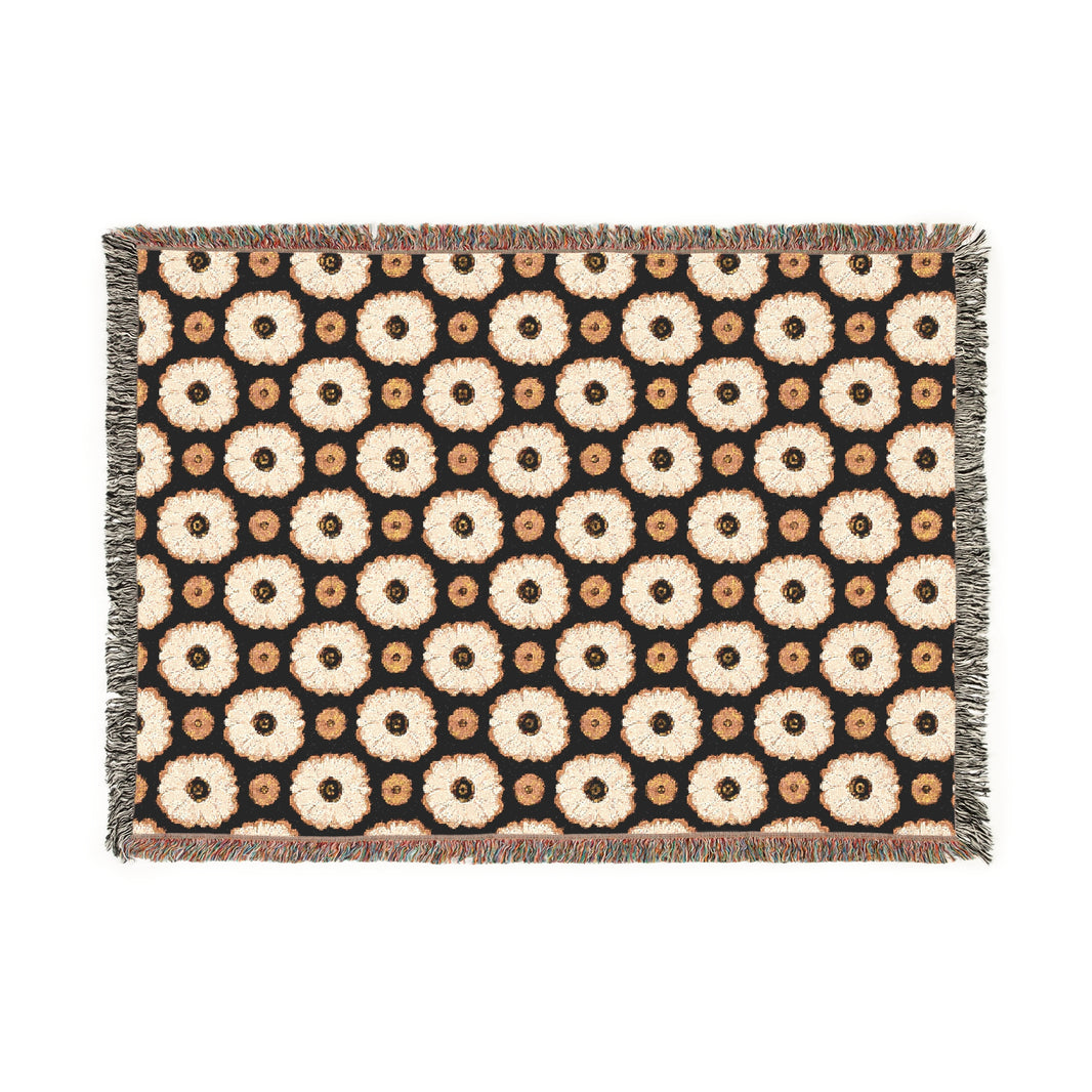 Floral Woven Blanket - Cozy Throw for Home Decor, Gift for Housewarming, Boho Blanket for Couch or Bed, Picnic Blanket, Birthday Gift