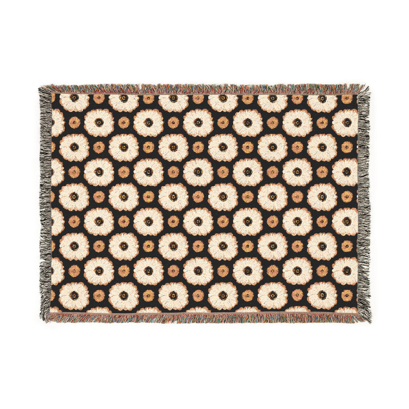 Floral Woven Blanket - Cozy Throw for Home Decor, Gift for Housewarming, Boho Blanket for Couch or Bed, Picnic Blanket, Birthday Gift