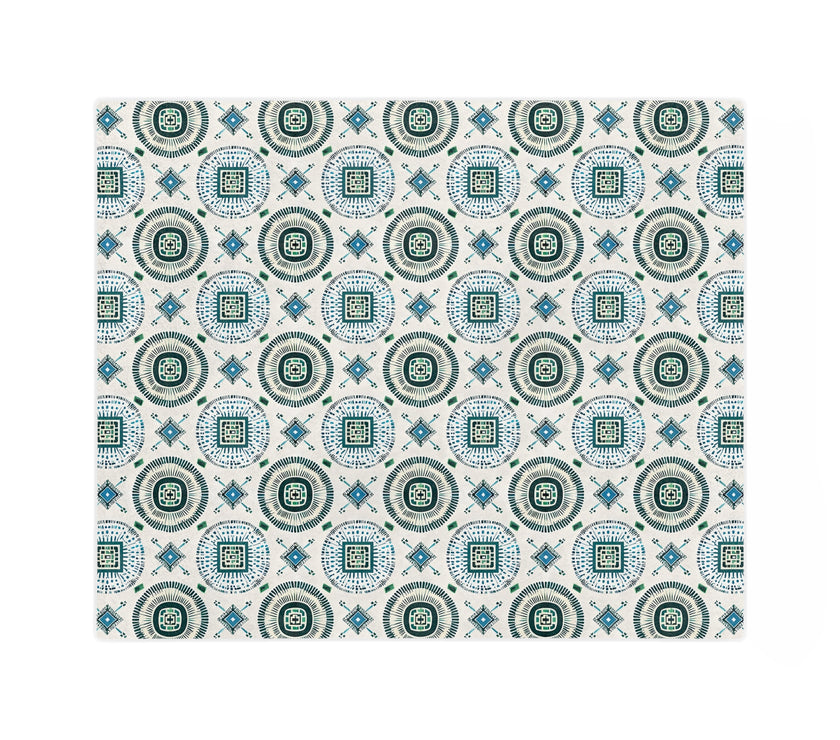 Blue and White Velveteen Microfiber Blanket