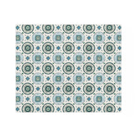 Blue and White Velveteen Microfiber Blanket