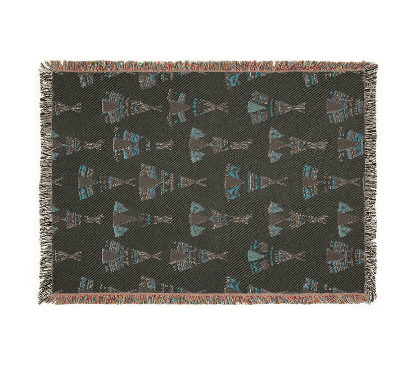 Indigenous Hut Woven Blanket