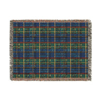 Plaid Woven Blanket - Cozy Blue Tartan Throw for Home Decor, Winter Gift, Sofa Accent - Christmas, Holiday, Housewarming Present, Bedding