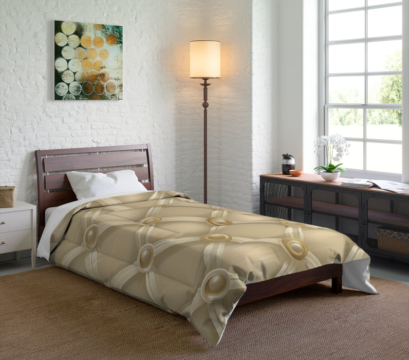 Luxurious Beige Comforter - Cozy Bedding, Elegant Home Decor, Soft & Warm Blanket for Bedrooms, Perfect Gift for Weddings, Housewarming,