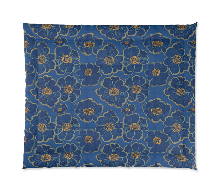 Elegant Floral Comforter - Cozy Home Décor, Boho Bedding, Spring Décor, Gift for Her, Flower Print Comforter