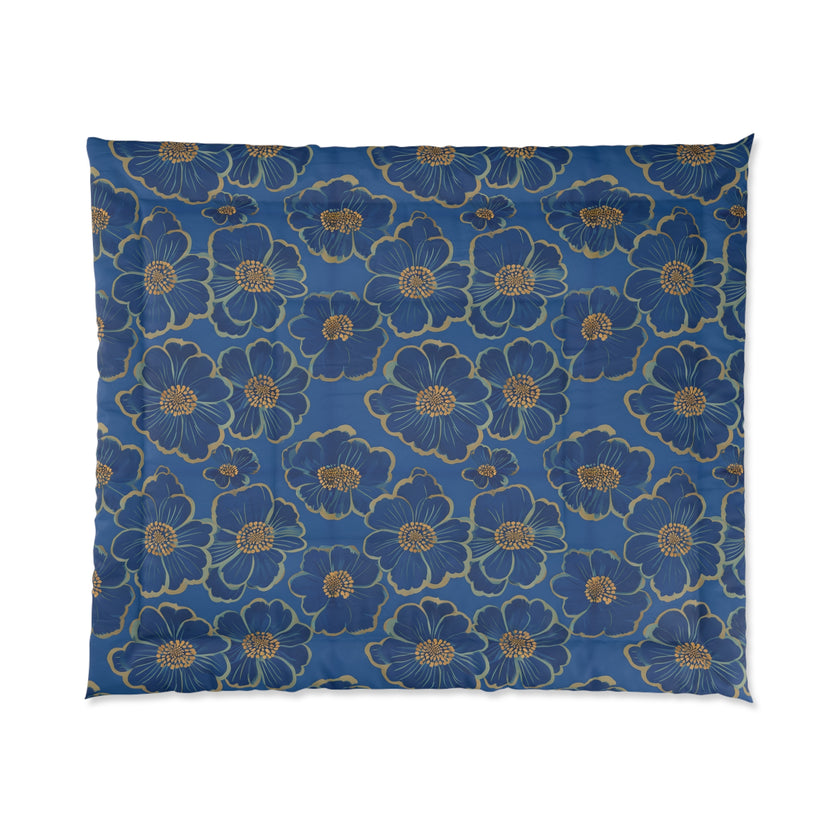 Elegant Floral Comforter - Cozy Home Décor, Boho Bedding, Spring Décor, Gift for Her, Flower Print Comforter