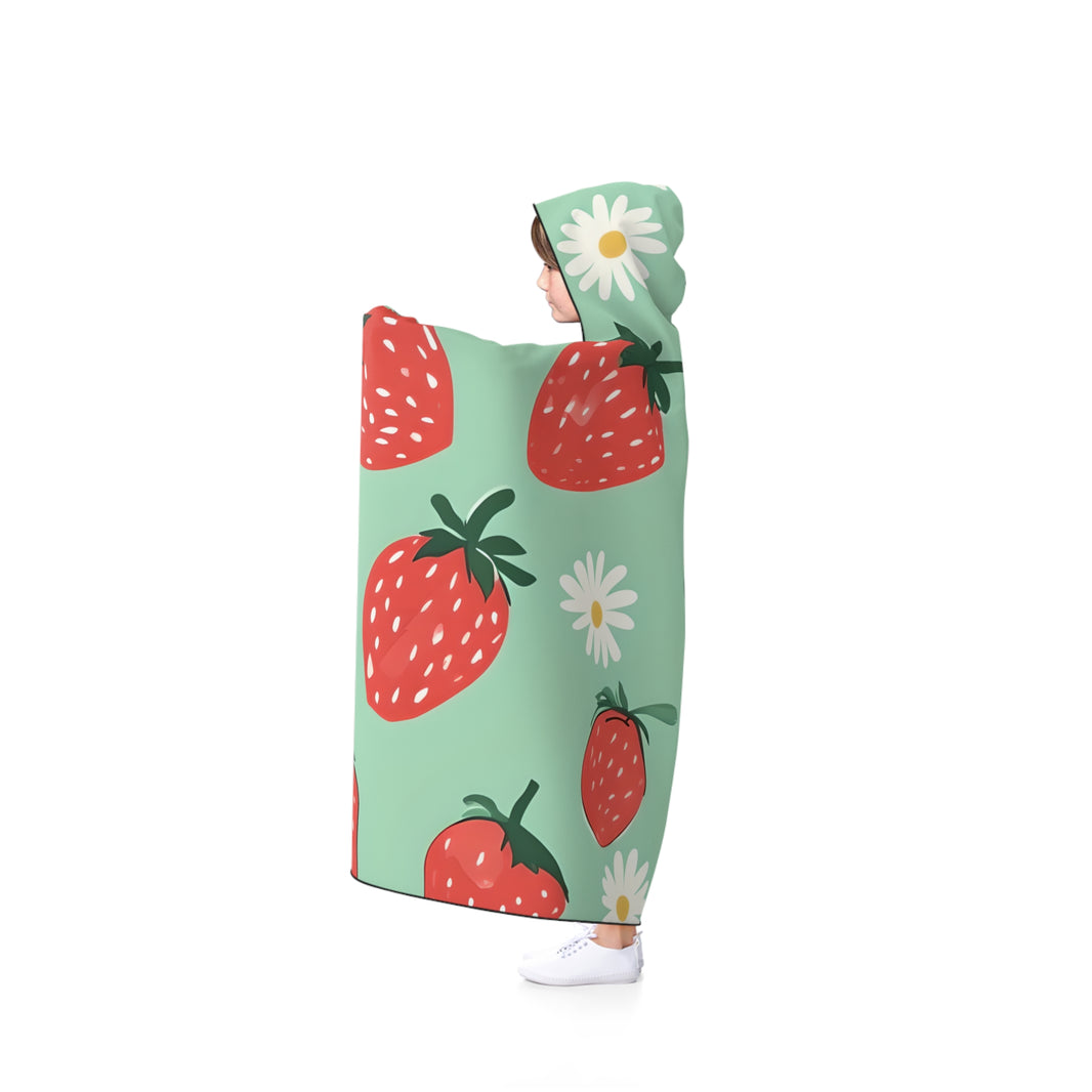Strawberry Bliss Hooded Blanket - Cozy Wearable Blanket for Home, Gifts for Her, Fun Summer Decor, Cute Chill Nights