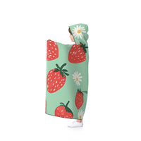 Strawberry Bliss Hooded Blanket - Cozy Wearable Blanket for Home, Gifts for Her, Fun Summer Decor, Cute Chill Nights