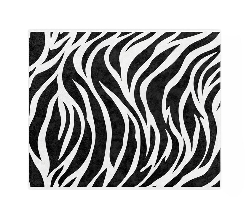 Black and White | Zebra Lines Velveteen Microfiber Blanket