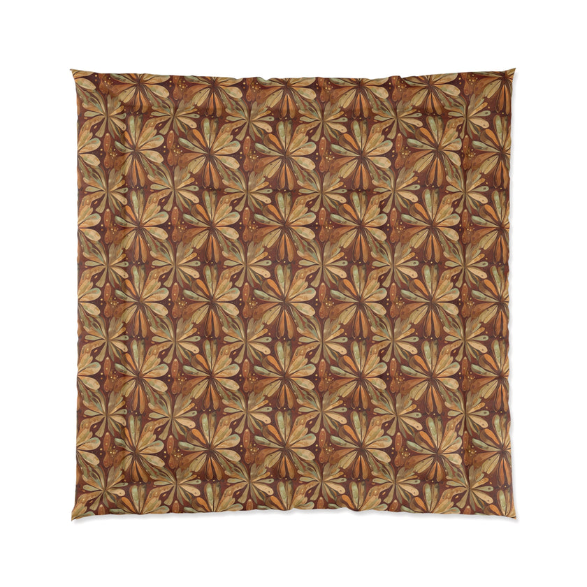 Bohemian Floral Comforter - Cozy Bedding for Home Decor, Artistic Bedroom Makeover, Perfect Gift for Housewarming, Fall Decor, Boho Vibes