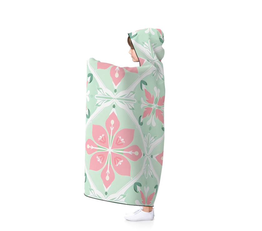 Floral Hooded Blanket for Cozy Comfort, Perfect for Lounging, Gift for Holidays, Home Decor, Soft Throw