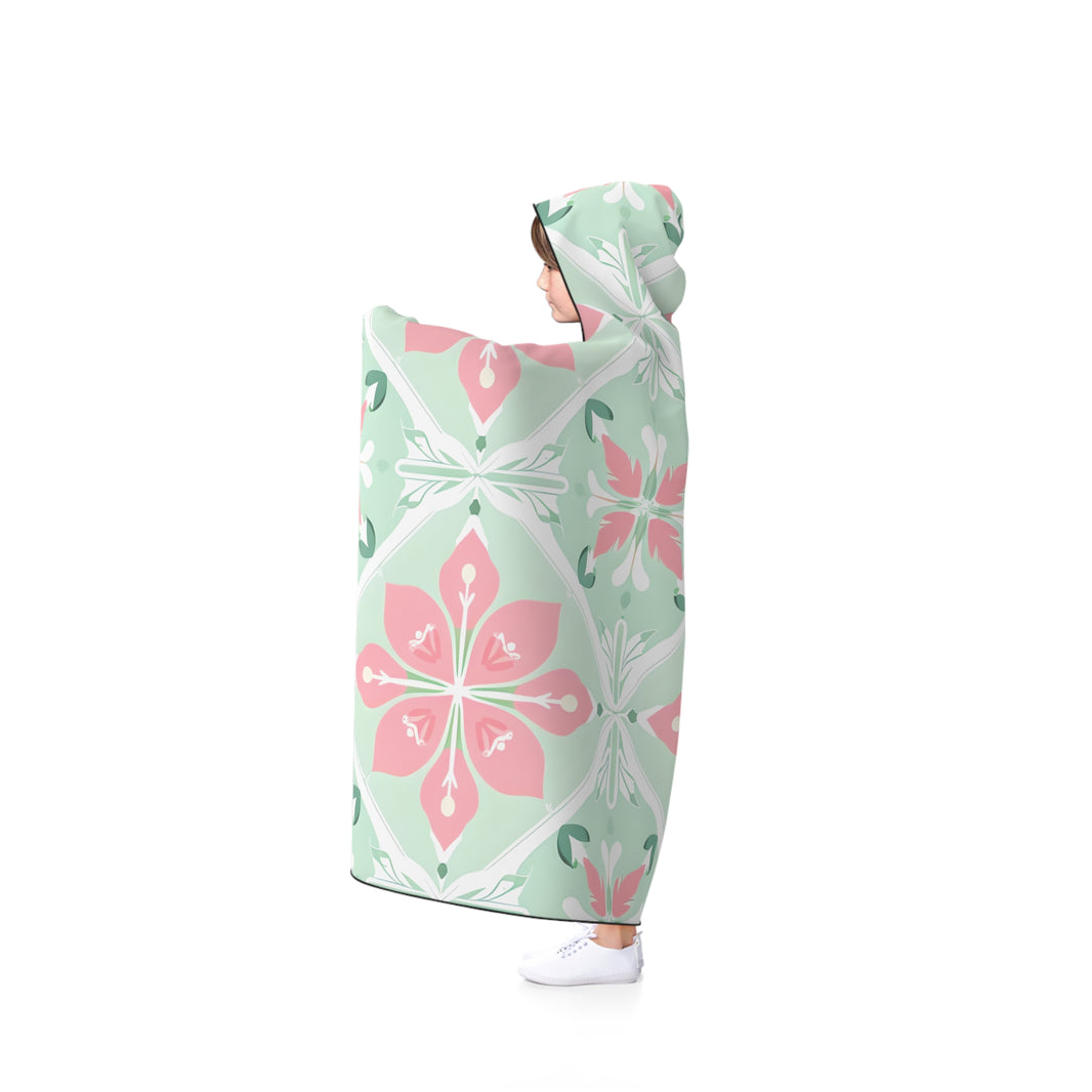 Floral Hooded Blanket for Cozy Comfort, Perfect for Lounging, Gift for Holidays, Home Decor, Soft Throw