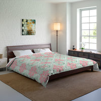 Pastel Floral Comforter - Cozy Bedding for Spring, Bedroom Decor, Gift for Mother's Day, Boho Style, Home Decor