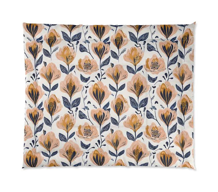 Floral Comforter Blanket, Cozy Bedding for Home Decor, Spring Vibes, Perfect Gift for Housewarming, Summer Bedspread