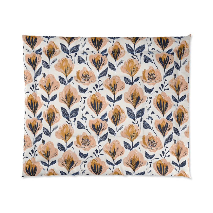 Floral Comforter Blanket, Cozy Bedding for Home Decor, Spring Vibes, Perfect Gift for Housewarming, Summer Bedspread