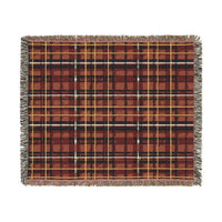 Red Plaid Woven Blanket - Cozy Christmas Home Decor, Tartan Check Throw, Winter Lap Quilt, Holiday Bedding, Cabin Blankie