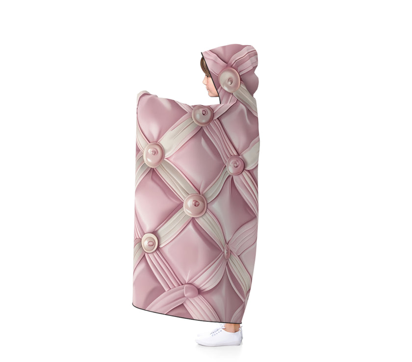 Cozy Hooded Blanket, Soft Pink Quilted Throw, Perfect for Home, Gift for Her, Winter Comfort, Lounge Wear, Snuggle Up