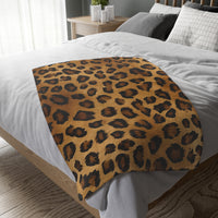 Leopard Print Velveteen Microfiber Blanket (Two-sided print)