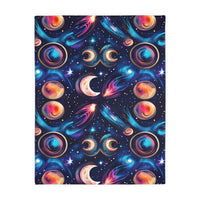 Space / Planet Velveteen Microfiber Blanket (Two-sided print)
