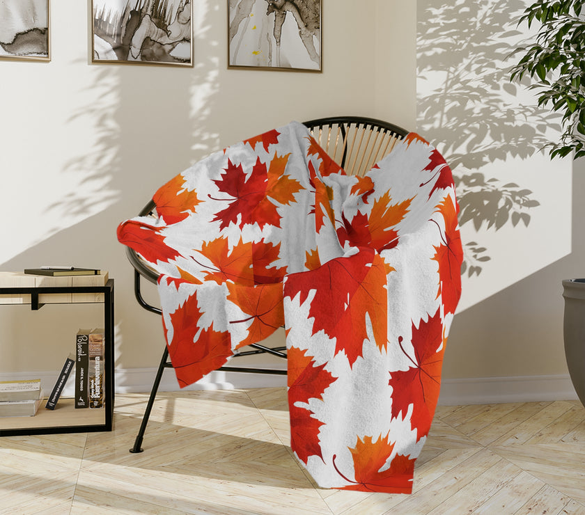 Maple Leaf  Velveteen Microfiber Blanket