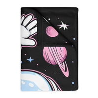 Kids Blanket, Astronaut Spaceman Print, Two-Sided Velveteen Microfiber Throw, Children's Bedroom Decor, Outer Space Theme Bedding, Galaxy