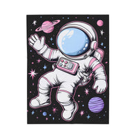 Plush Blanket, Floating Space Man Blanket, Celestial Nebula Theme, Outer Space Throw, Galaxy Bedroom Decor, Astronaut Blanket