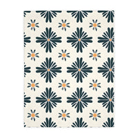 Green and White Floral Velveteen Microfiber Blanket (Two-sided print)