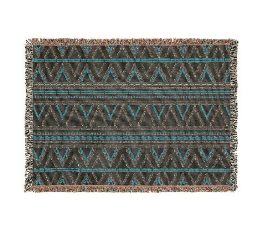 Geometric Woven Blanket, Cozy Home Decor, Gift for Her, Boho Style Throw, Camping Blanket, Warm Decorative Throw