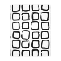 Black and White Square Velveteen Microfiber Blanket (Two-sided print)