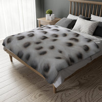 Black and White Animal Print Velveteen Microfiber Blanket (Two-sided print)