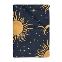 Sun Moon Stars Velveteen Microfiber Blanket (Two-sided print)