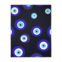 Blue Evil Eye Blanket Velveteen Microfiber Blanket (Two-sided print)