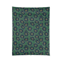 Botanical Floral Comforter - Cozy Bedding for Home Decor, Green Floral Bedspread, Spring Bedroom Essentials, Gift for Her, Unique