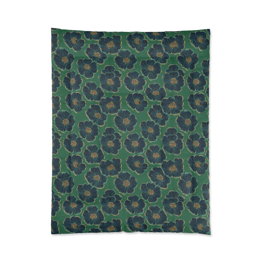 Botanical Floral Comforter - Cozy Bedding for Home Decor, Green Floral Bedspread, Spring Bedroom Essentials, Gift for Her, Unique