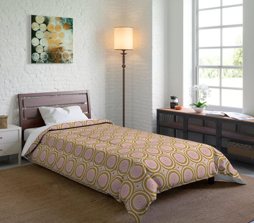 Boho Chic Comforter | Vibrant Geometric Bedspread, Cozy Bedding for Home Decor, Great for Gifts, Dorm Room, Summer Vibes, Festivals