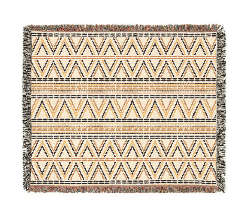 Geometric Woven Blanket, Cozy Home Decor, Gift for Her, Boho Style Throw, Camping Blanket, Warm Decorative Throw