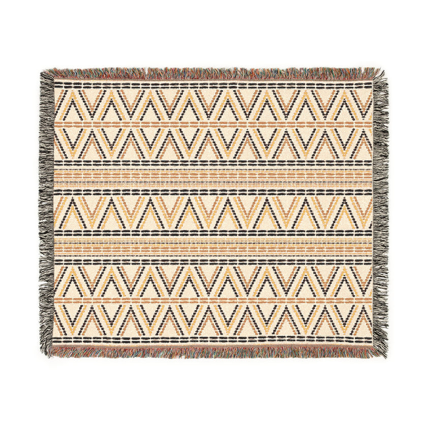 Geometric Woven Blanket, Cozy Home Decor, Gift for Her, Boho Style Throw, Camping Blanket, Warm Decorative Throw