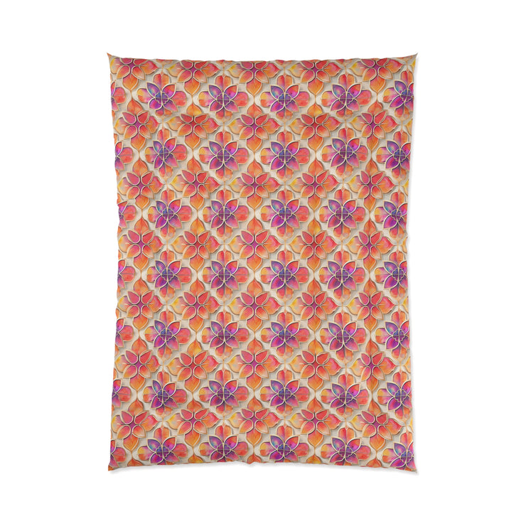 Vibrant Floral Comforter, Boho Bedspread for Cozy Spaces, Perfect for Spring Decor, Unique Bedding for All Seasons, Great Gift Idea
