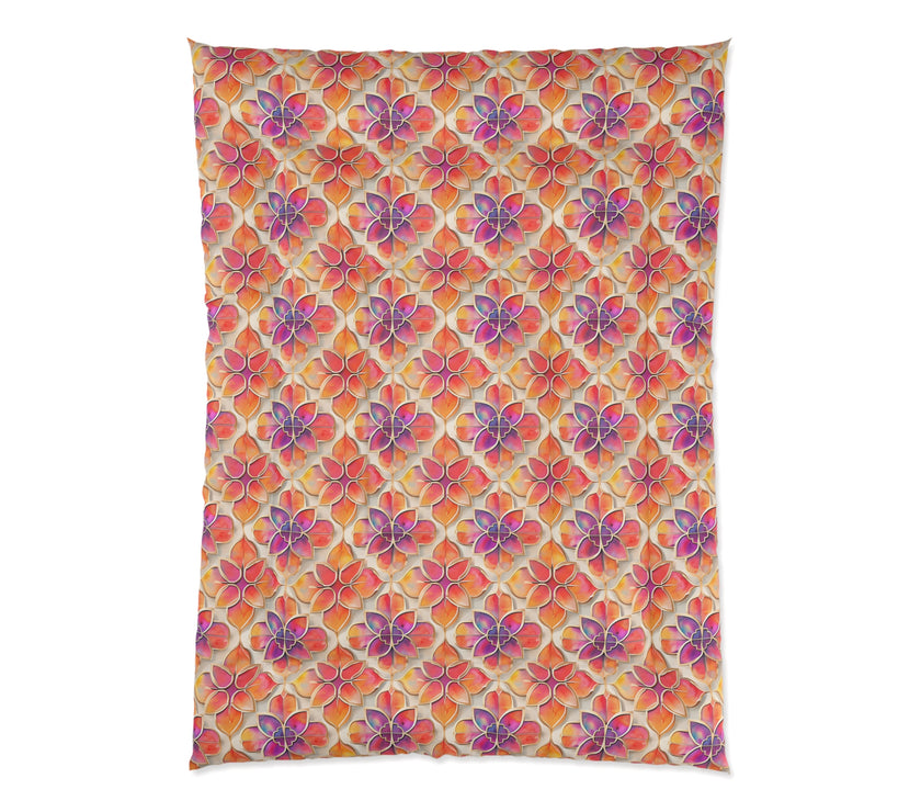 Vibrant Floral Comforter, Boho Bedspread for Cozy Spaces, Perfect for Spring Decor, Unique Bedding for All Seasons, Great Gift Idea