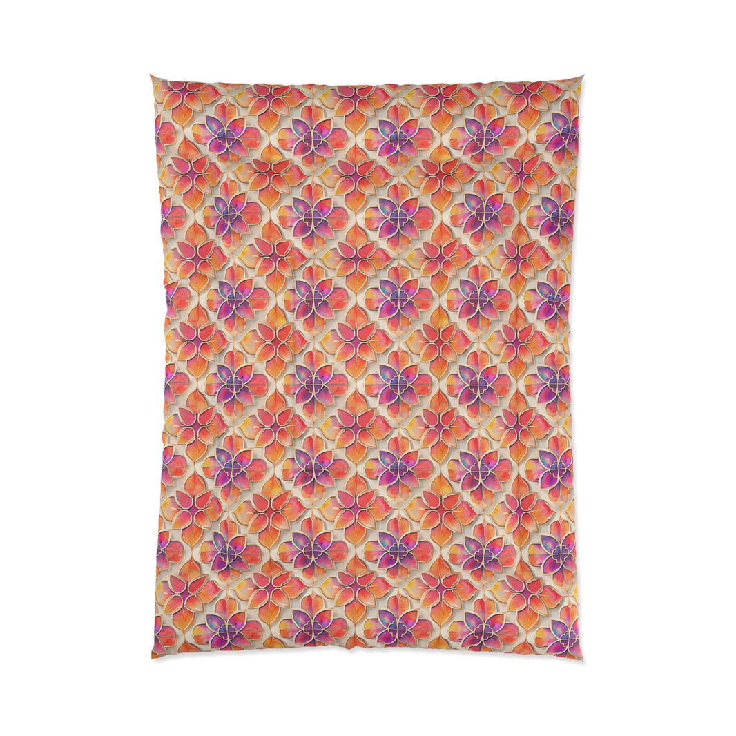Vibrant Floral Comforter, Boho Bedspread for Cozy Spaces, Perfect for Spring Decor, Unique Bedding for All Seasons, Great Gift Idea