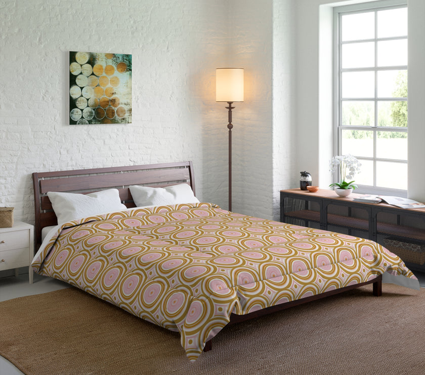 Boho Chic Comforter | Vibrant Geometric Bedspread, Cozy Bedding for Home Decor, Great for Gifts, Dorm Room, Summer Vibes, Festivals
