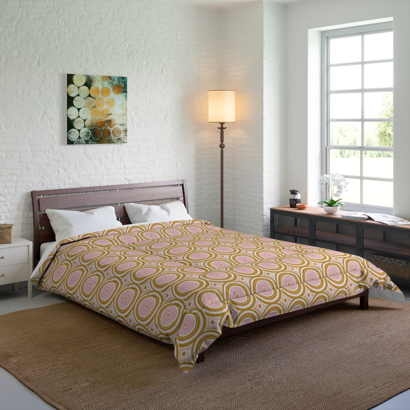 Boho Chic Comforter | Vibrant Geometric Bedspread, Cozy Bedding for Home Decor, Great for Gifts, Dorm Room, Summer Vibes, Festivals