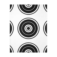 Black and white Circle Pattern Velveteen Microfiber Blanket (Two-sided print)