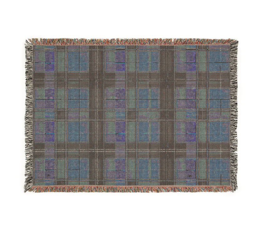 Brown Plaid Woven Blanket - Cozy Home Decor, Soft Throw Blanket, Rustic Farmhouse Accent, Warm Bedding, Winter Gift Idea