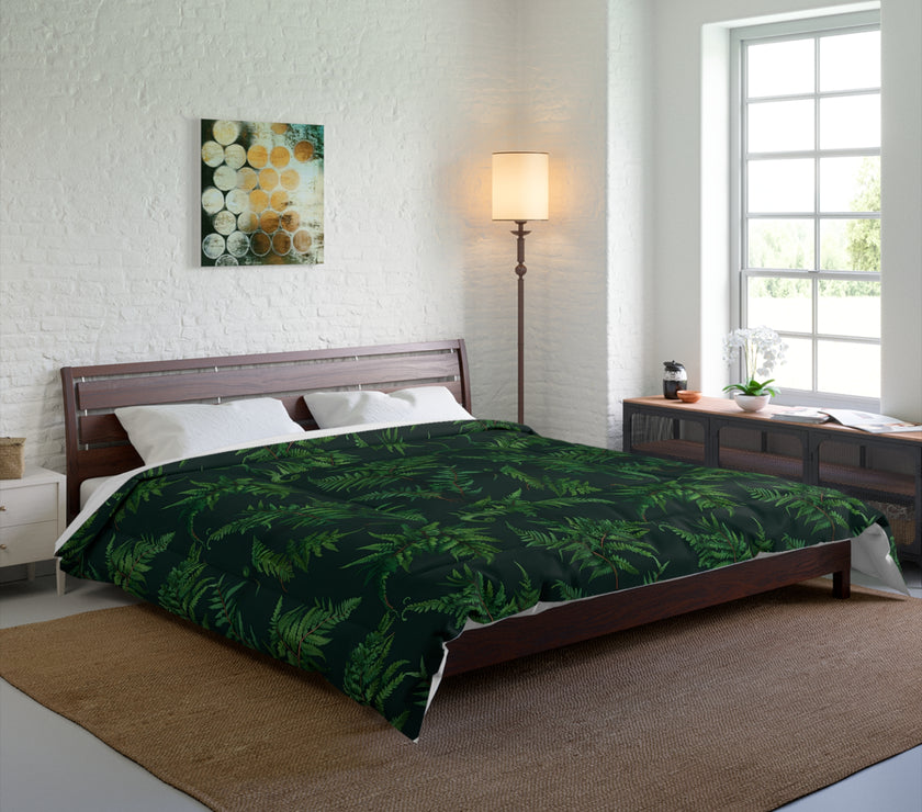 Tropical Leaf Comforter, Cozy Bedspread for Plant Lovers, Nature-Themed Bedding, Summer Decor, Greenery Home Accents, Gift Idea for New Home