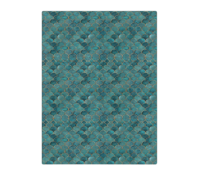 Blue Green Velveteen Microfiber Blanket