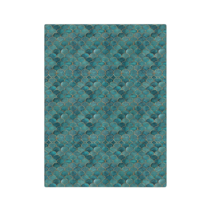 Blue Green Velveteen Microfiber Blanket