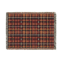 Red Plaid Woven Blanket - Cozy Christmas Home Decor, Tartan Check Throw, Winter Lap Quilt, Holiday Bedding, Cabin Blankie