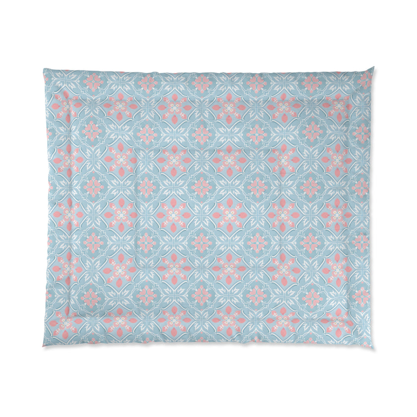 Floral Pattern Comforter | Cozy Bedroom Decor, Lightweight Bedding, Boho Chic Style, Spring Refresh, Housewarming Gift