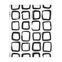 Black and White Square Velveteen Microfiber Blanket (Two-sided print)